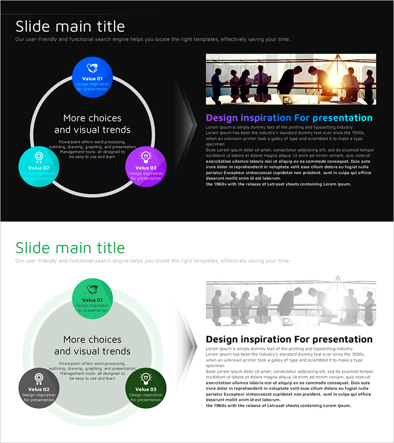 무한 에너지 와이드 PPT 다이어그램 – 제품 소개 및 마케팅 전략