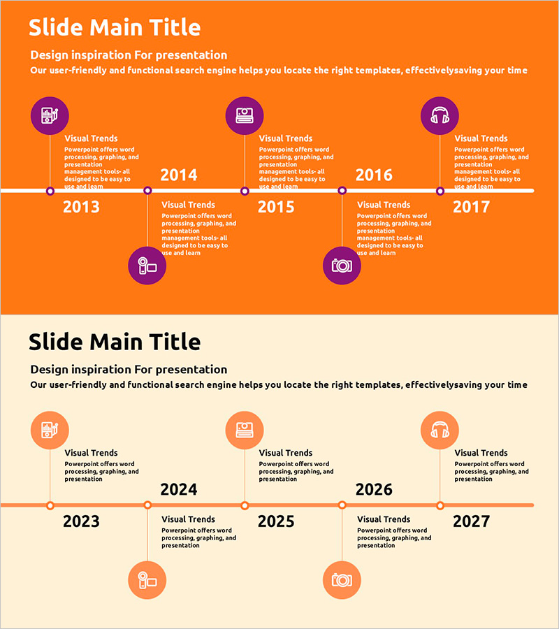 컬러 테마 템플릿 다이어그램 – 사업관리 흐름 시각화