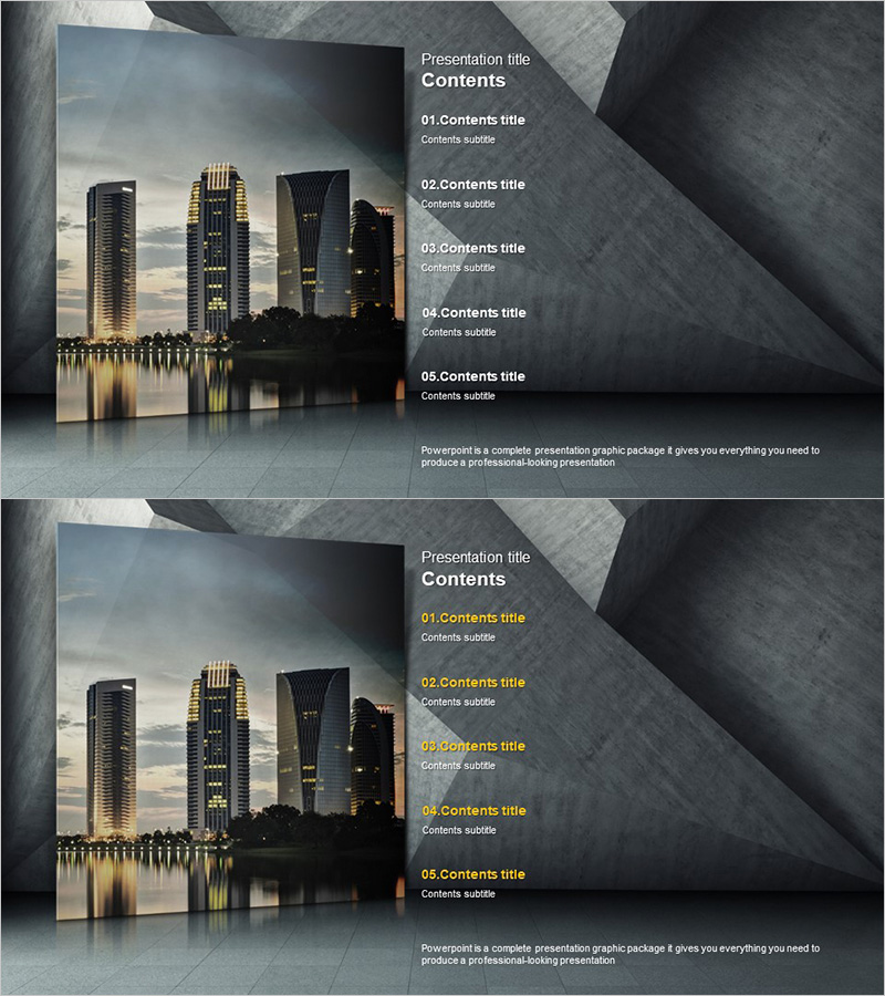 모던 시티 템플릿 목차 – 전문성과 세련됨