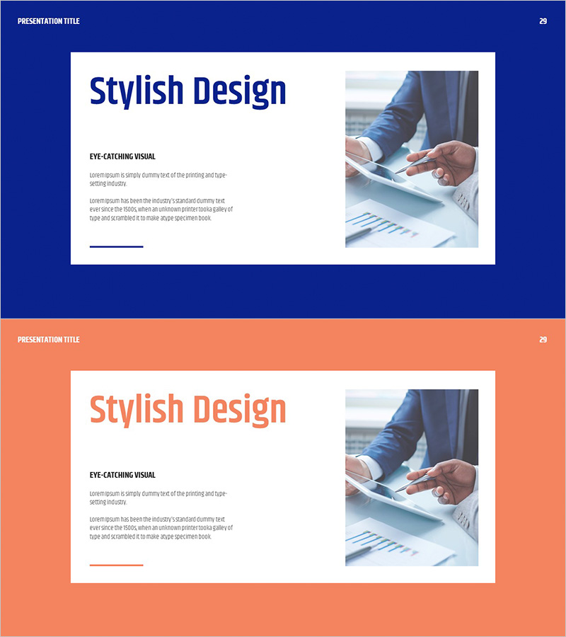 블루 오렌지 비즈니스 서비스 소개 – 스타일리시 디자인