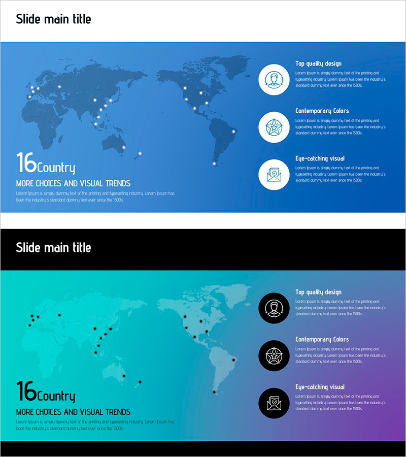 시각적 트렌드를 반영한 세계 16국 연차보고서