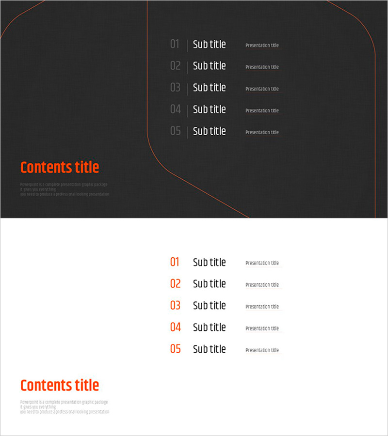 오렌지 육각형 템플릿 목차