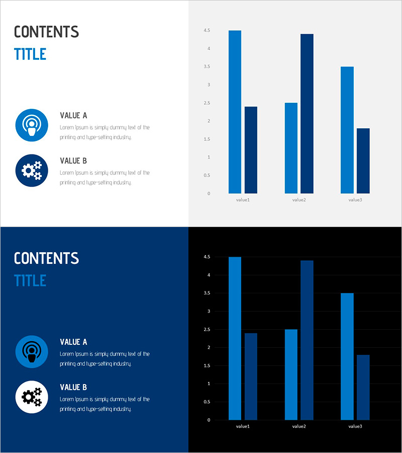 수자원 활용 세로막대 그래프 프레젠테이션 템플릿