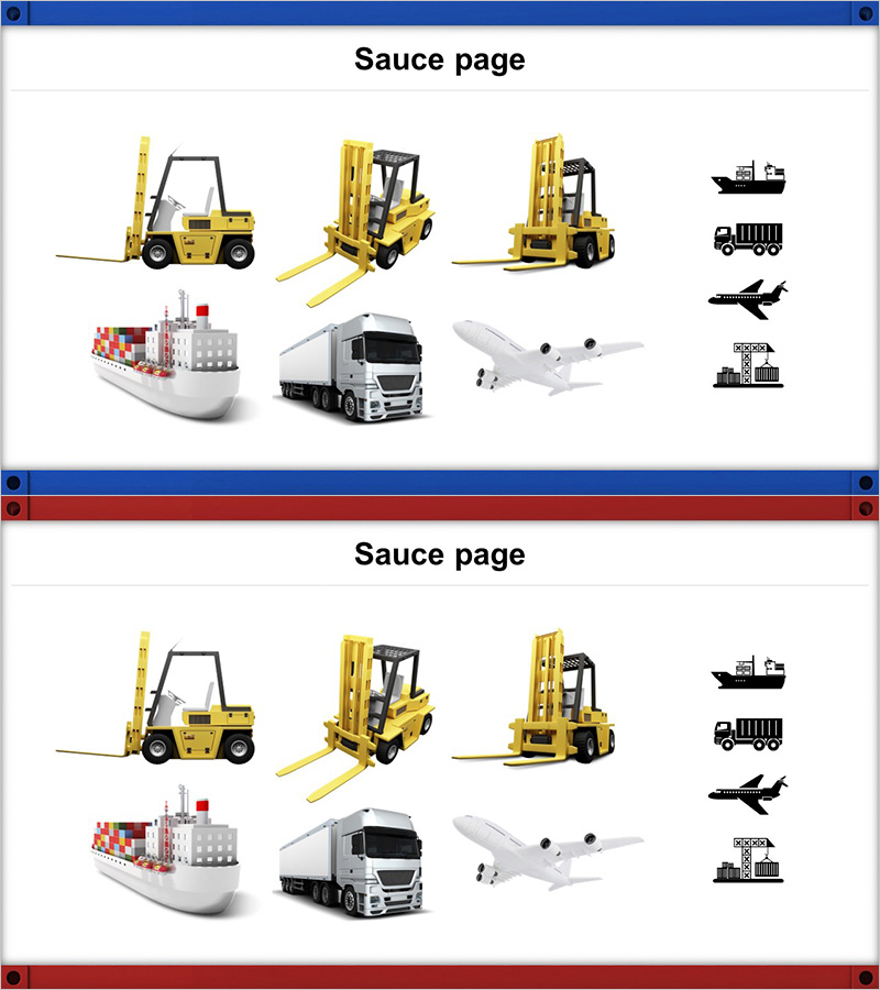 물류 운송 수단을 소개하는 인포그래픽 슬라이드