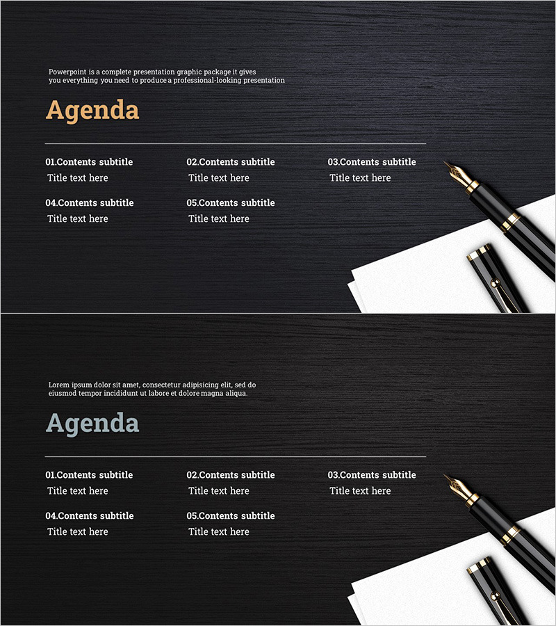 고급 만년필 템플릿 목차 – 프로페셔널한 구성