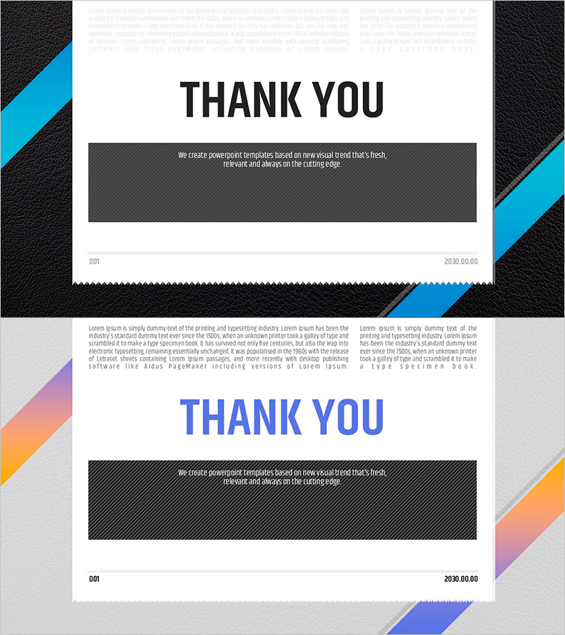 신문 와이드 파워포인트 템플릿 엔딩표지 – 세련된 비즈니스 프레젠테이션