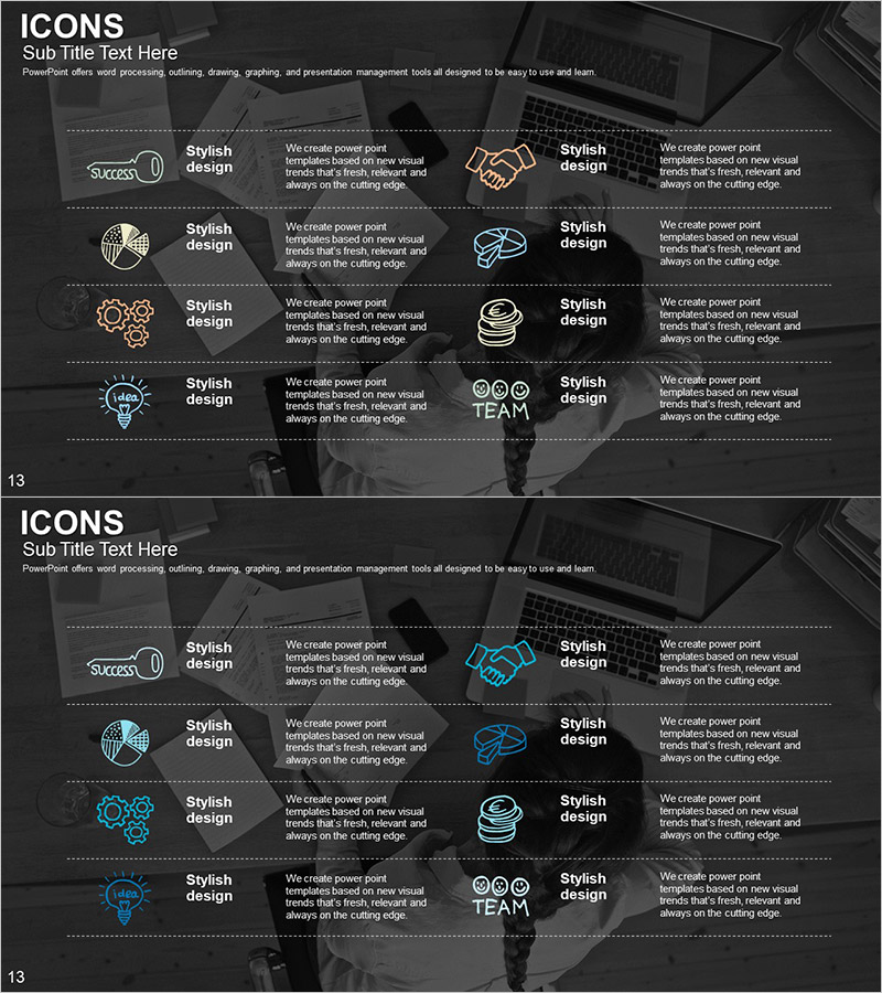 비즈니스 서비스 소개 슬라이드 – 전문적이고 세련된 디자인