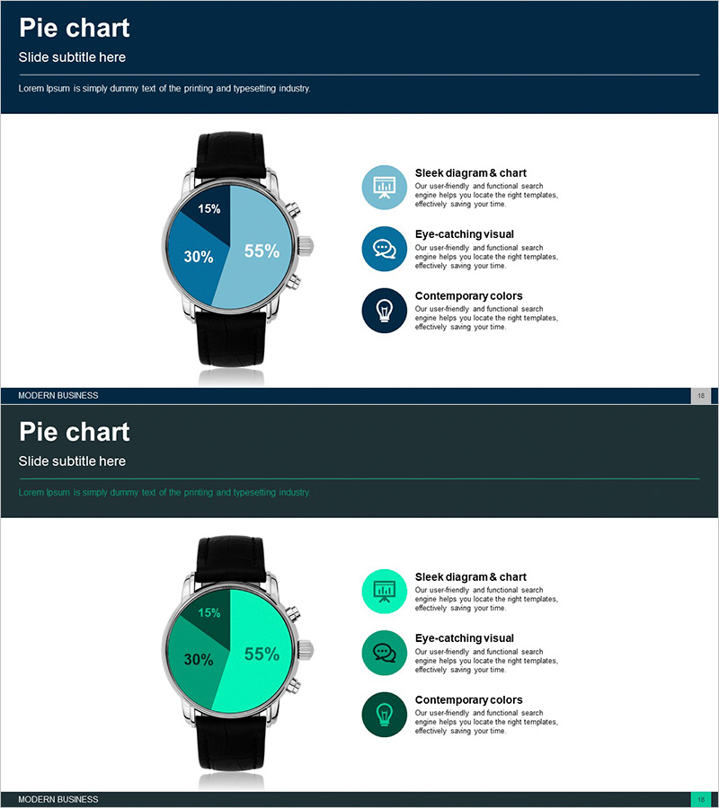 시계모양 시장 점유율 그래프 – 데이터 시각화와 분석