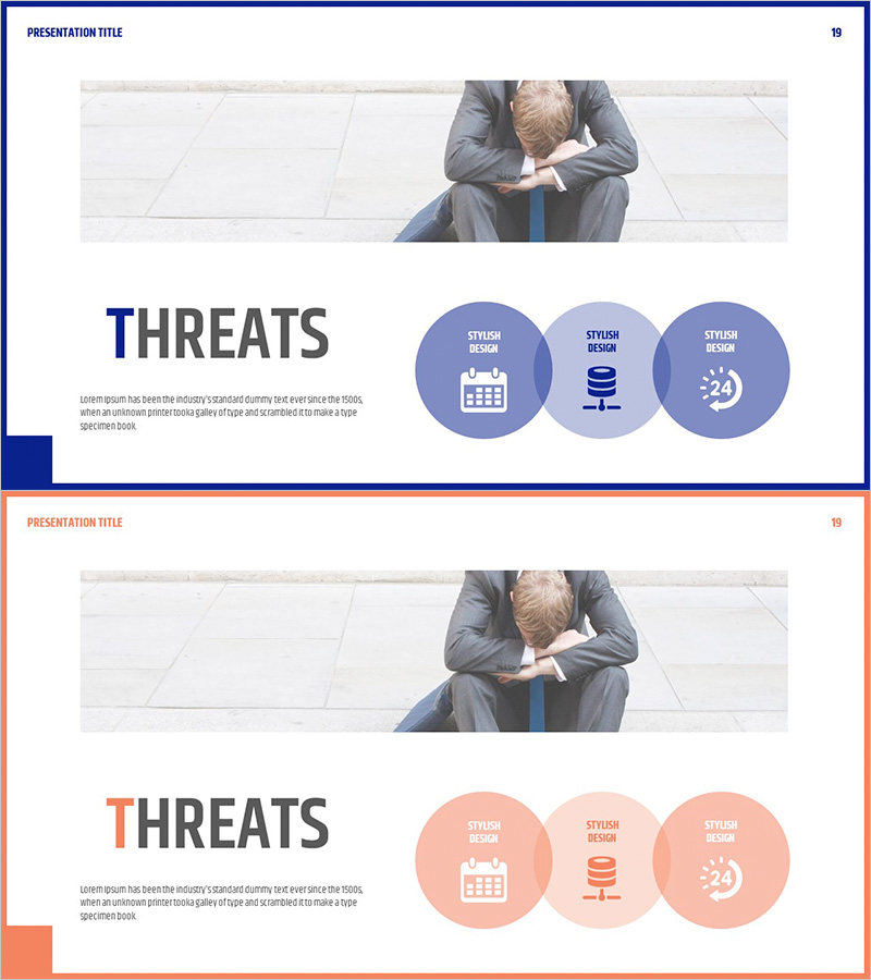 Threats 분석 슬라이드 - 시장 및 경쟁사 분석
