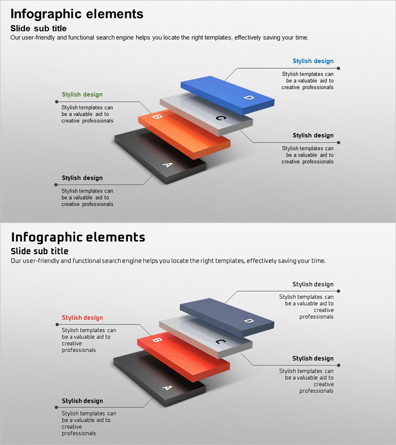 구성내용 계단 3D 다이어그램 – 사업 전략과 계획