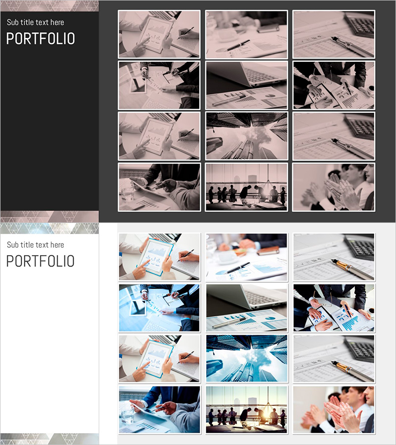 삼각패턴 템플릿 포트폴리오 – 효율적이고 세련된 디자인