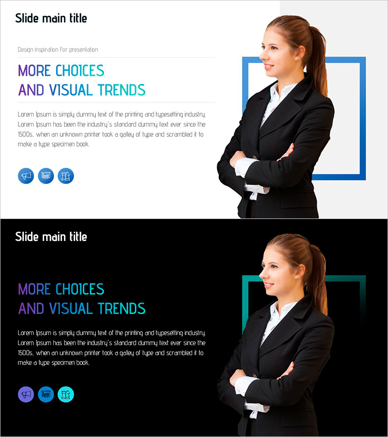 비주얼 트렌드와 선택 시각화를 위한 PPT 디자인