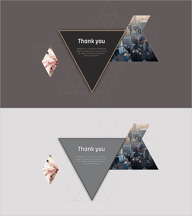 삼각형 프레임의 건축 템플릿 엔딩