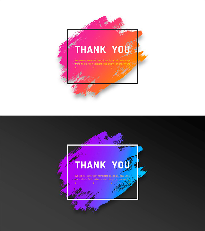 그라데이션 피피티 엔딩 표지 – 감사의 메시지