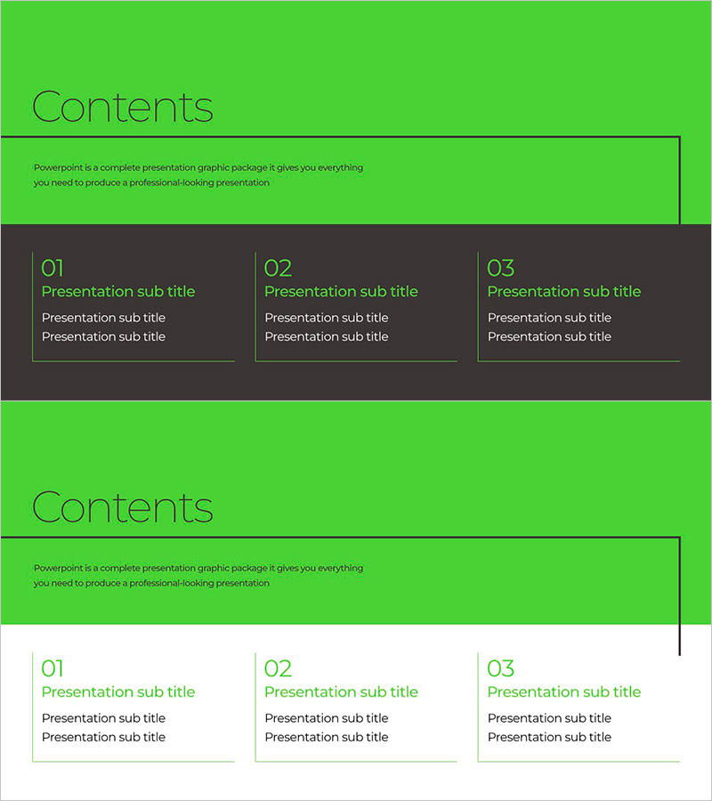 그린&그레이 와이드 템플릿 목차