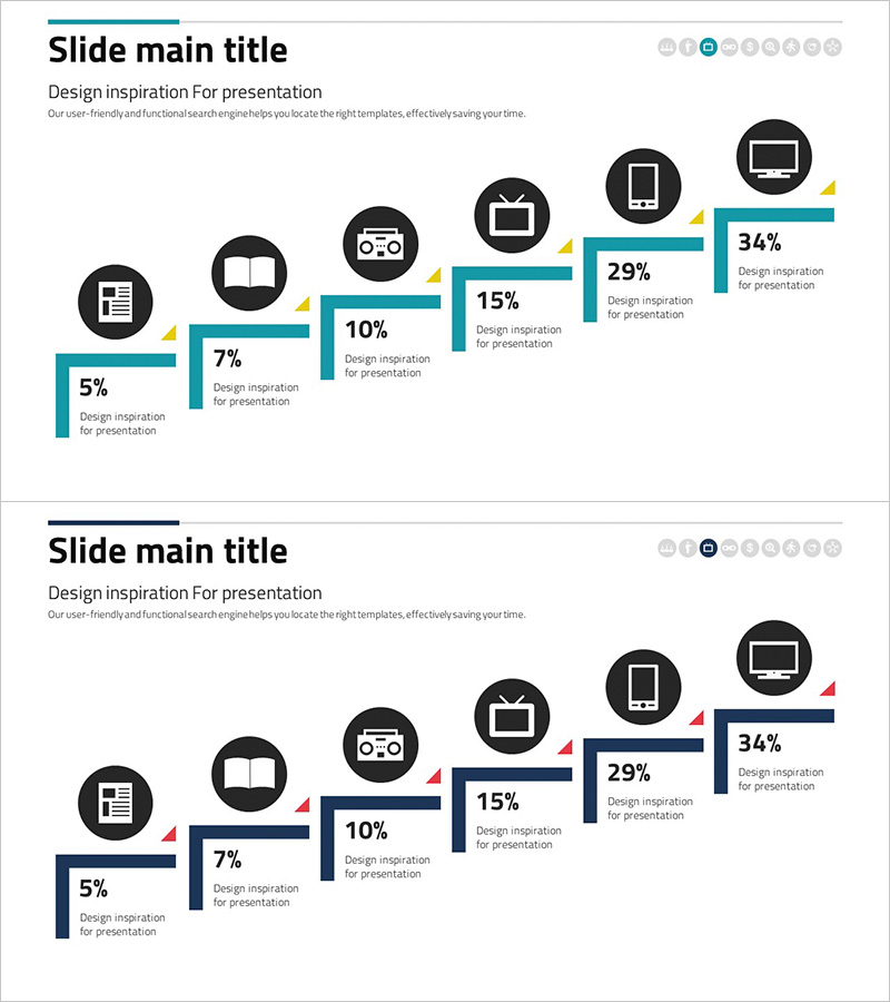 업무 프로세스 계단 다이어그램 – 사업 추진 전략 시각화