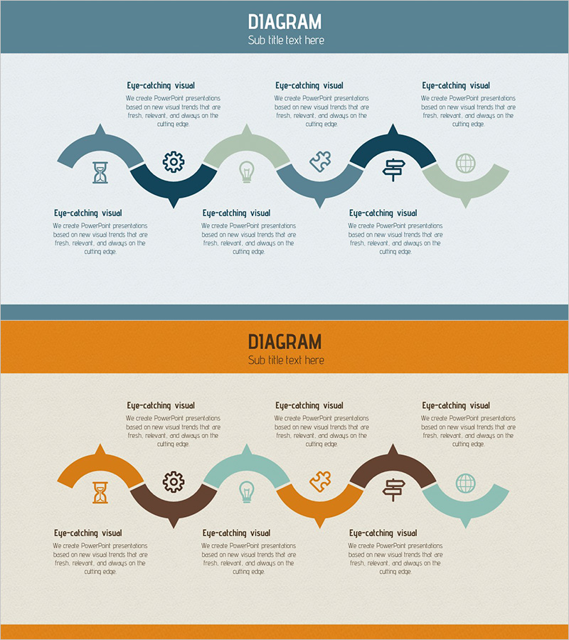 업무 프로세스 특성을 시각화한 다이어그램 슬라이드
