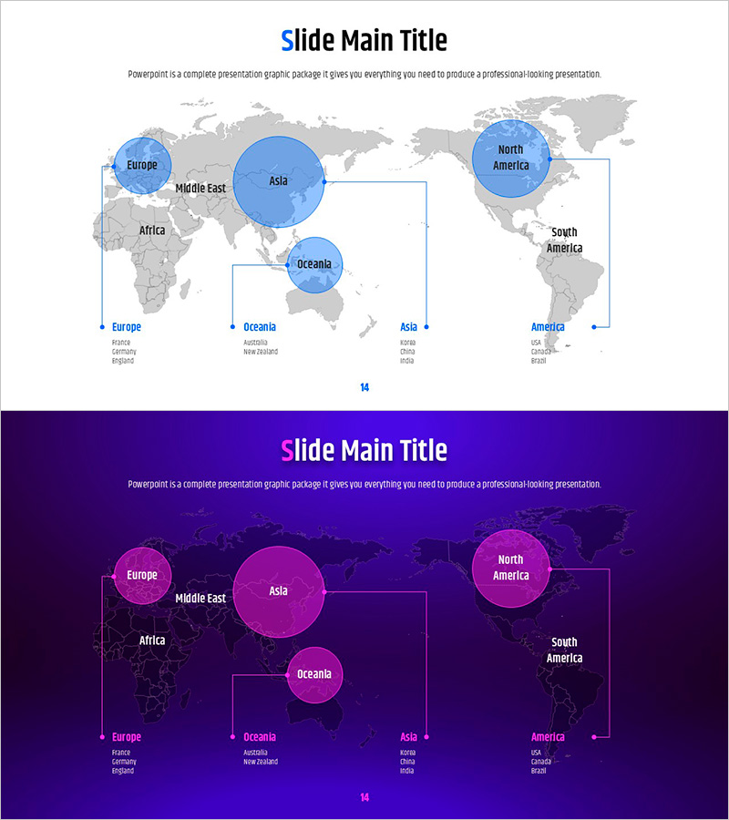 기하학 패턴 와이드 PPT 지도 – 시장 분석과 전략 수립