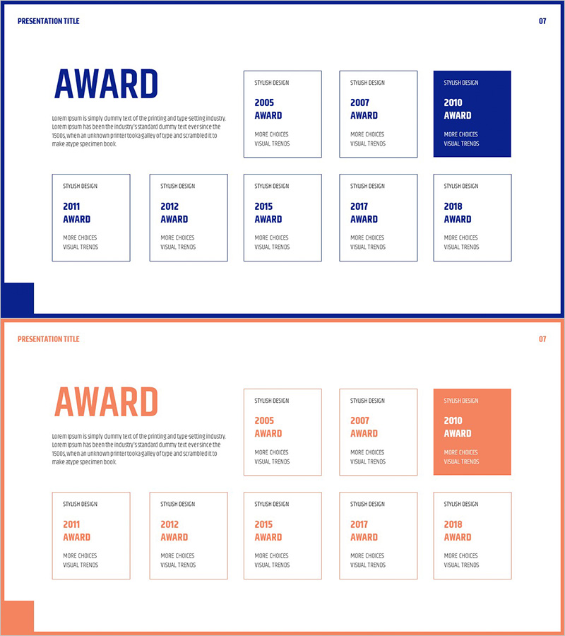 수상 업적 다이어그램으로 성과를 직관적으로 시각화