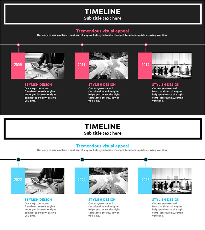 감각적인 클라우드 템플릿 타임라인