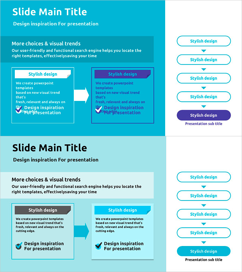 컬러 테마 템플릿 순서 다이어그램 – 사업 추진 전략