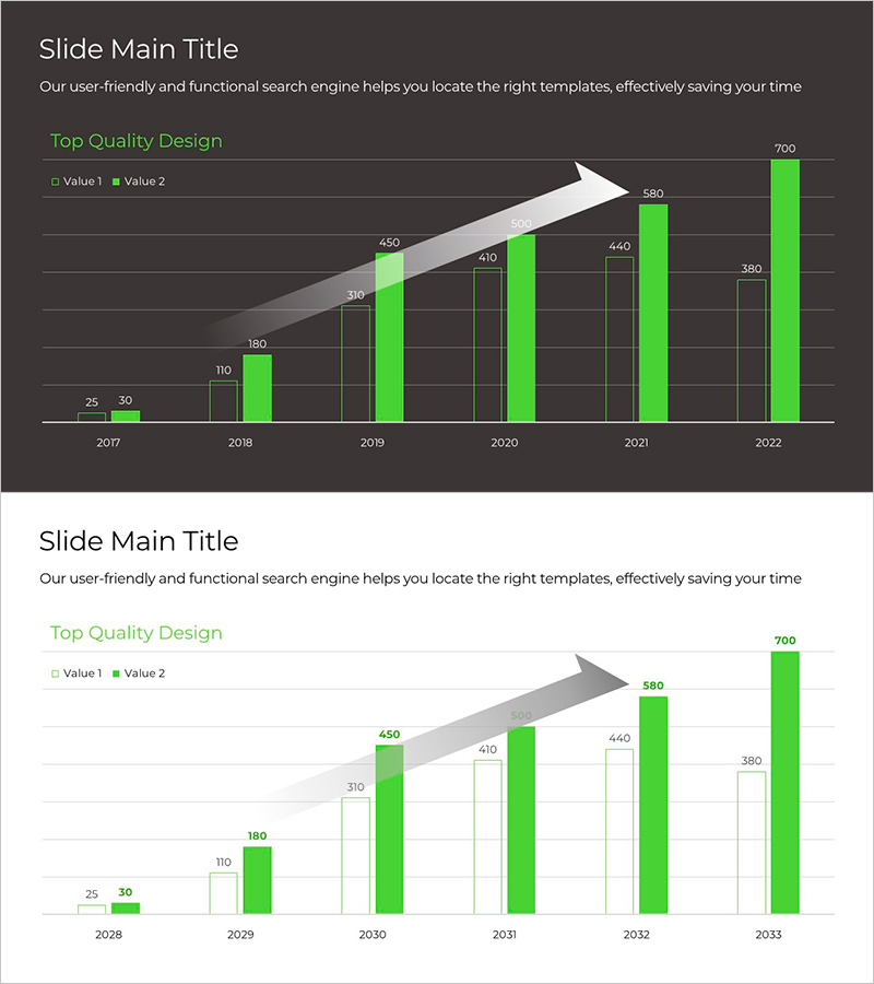 그린&그레이 와이드 템플릿 성장그래프