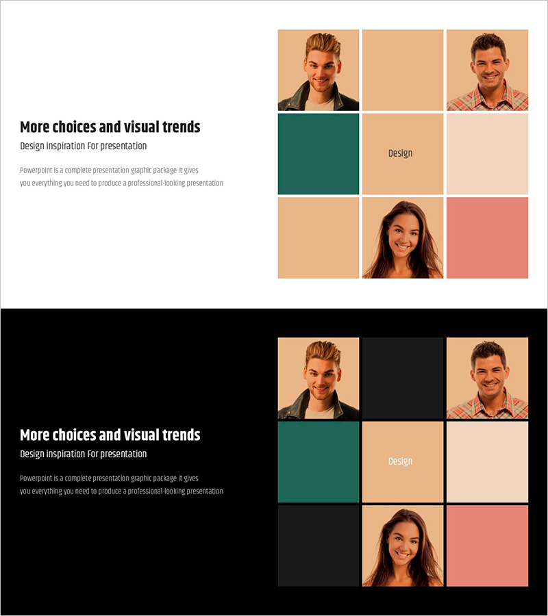 심플 & 모던 와이드 PPT 이미지&텍스트7 – 맨파워를 시각화한 슬라이드