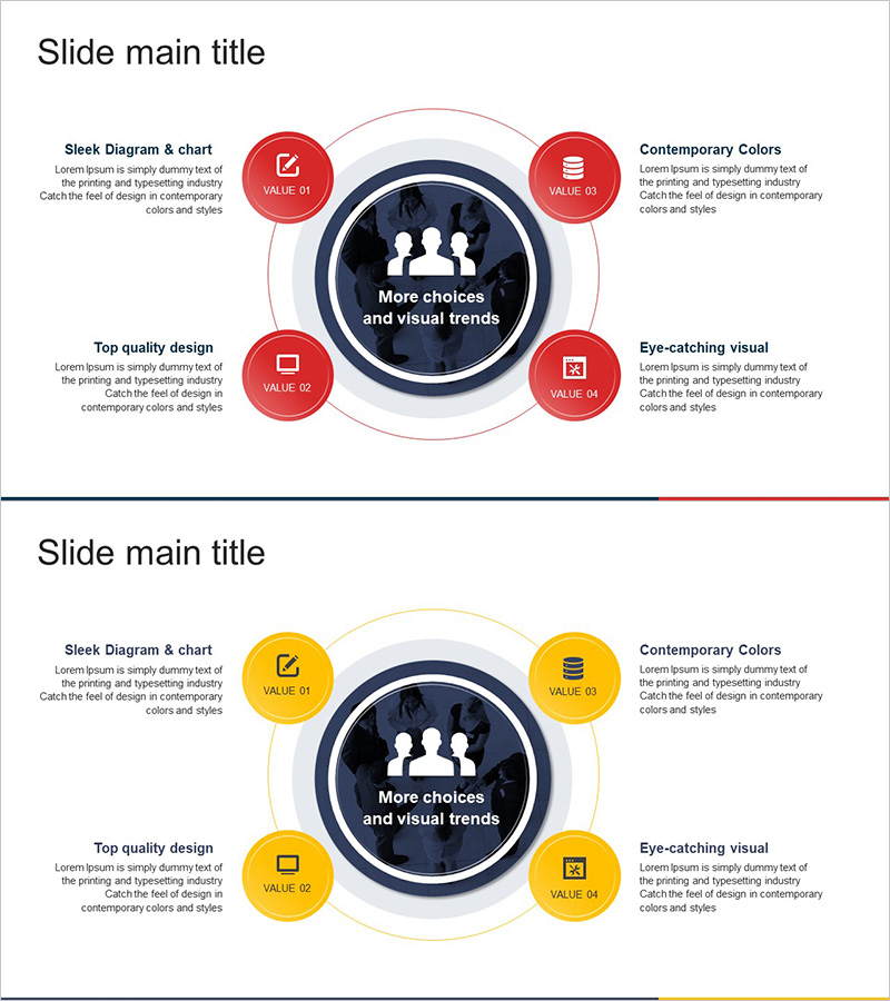 금융 서비스 솔루션 다이어그램 – 비즈니스 핵심과 가치 강조