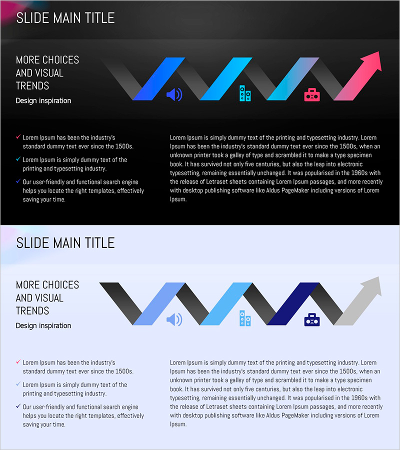 원형 그라데이션 와이드 템플릿 다이어그램2
