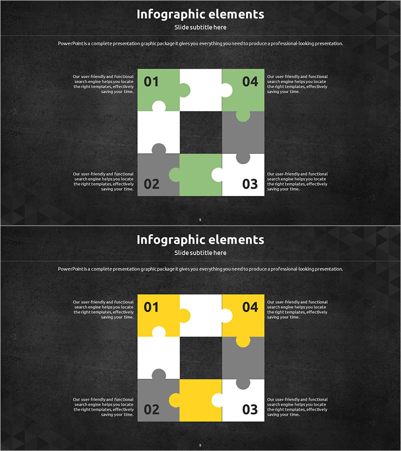 업무 프로세스 퍼즐 다이어그램 – 전략적 비전 구현