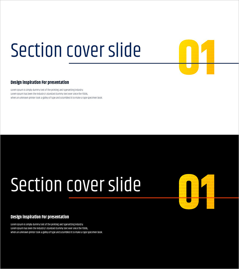 타이포 그라피 와이드 템플릿 간지 – 섹션 커버 슬라이드