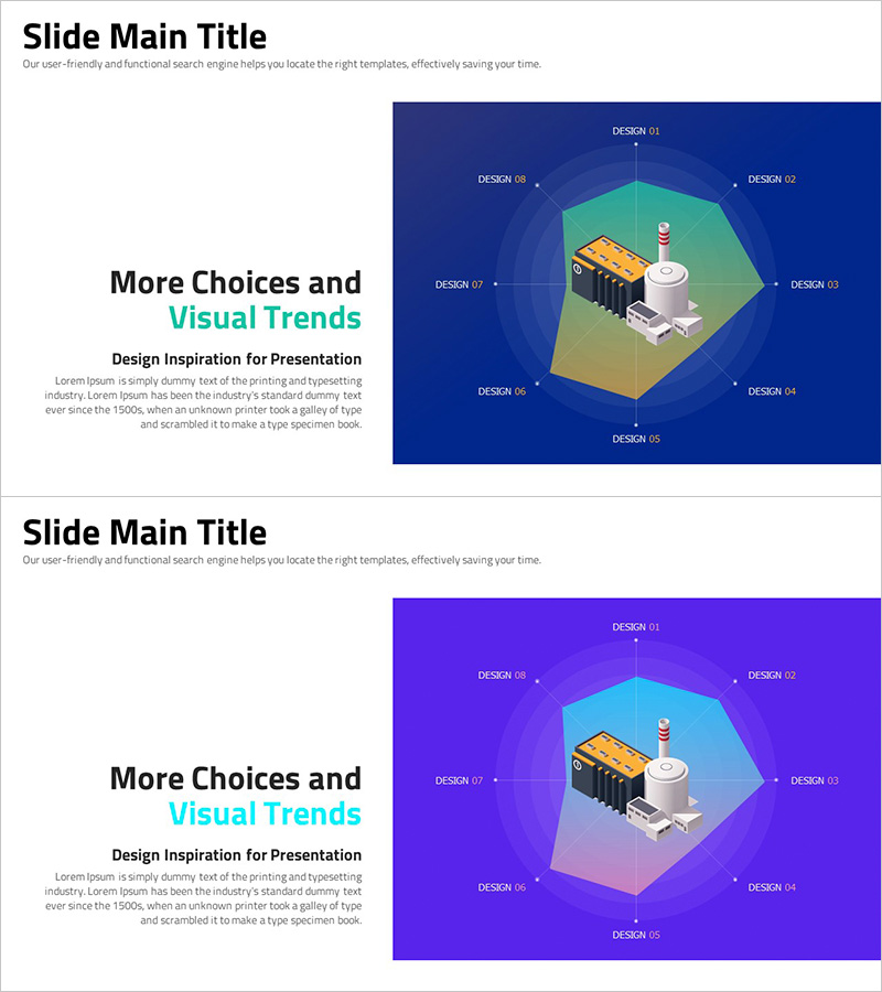 비주얼 트렌드를 통한 더 많은 선택 옵션 제공 – 효과적인 발표 디자인