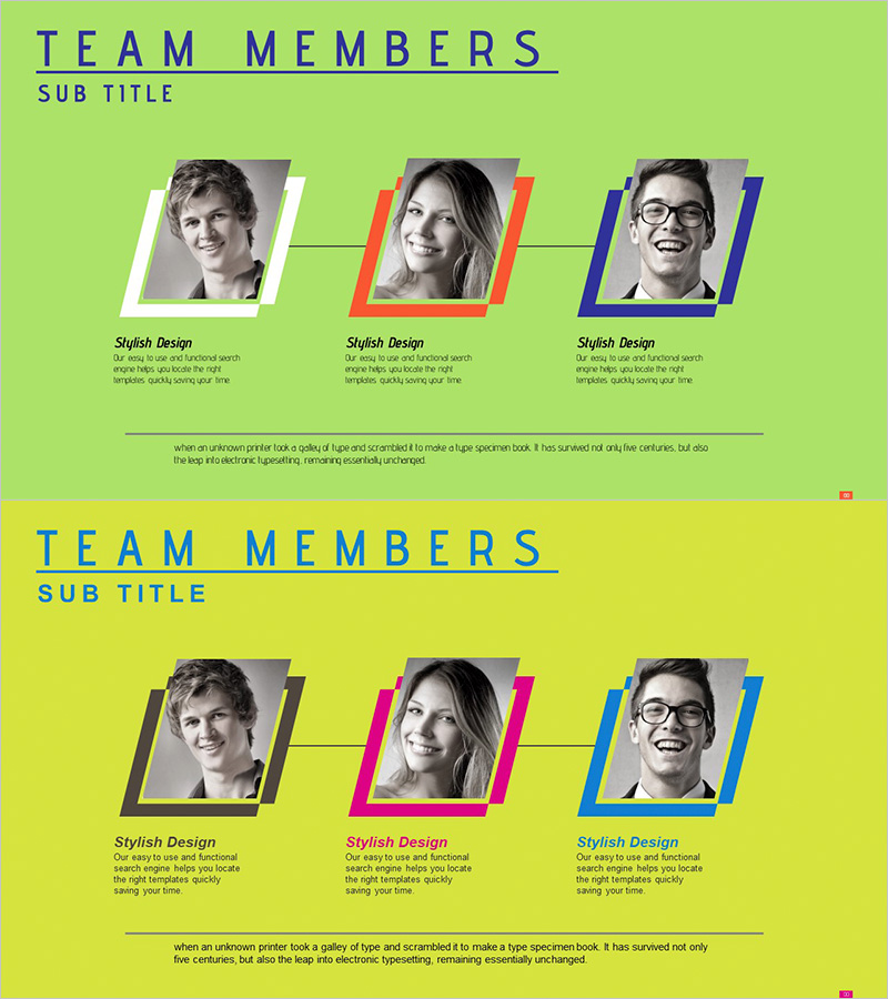 맨파워 사각액자 다이어그램 – 팀 구성원 소개