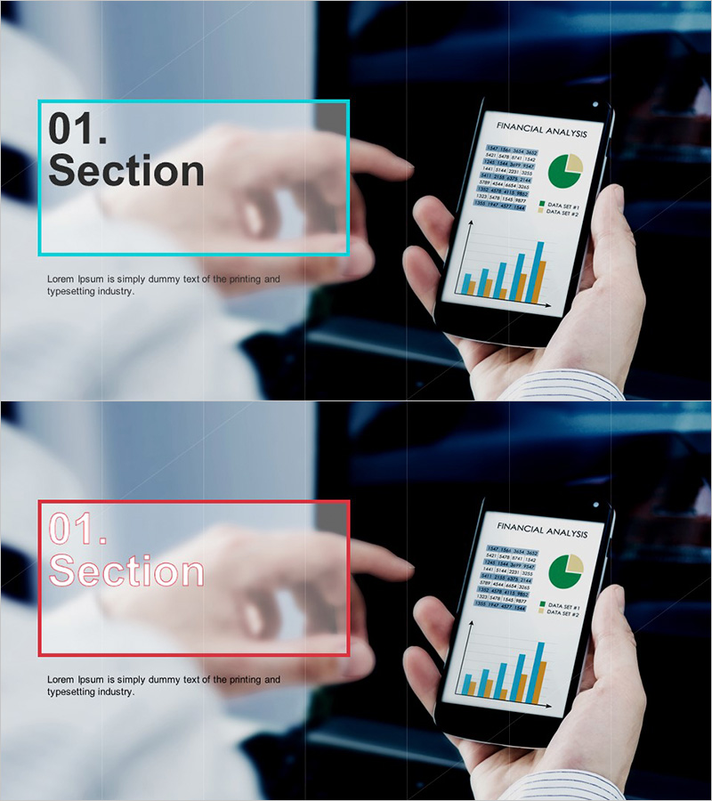 금융설계 템플릿 간지 – 데이터 분석 기반의 섹션 소개
