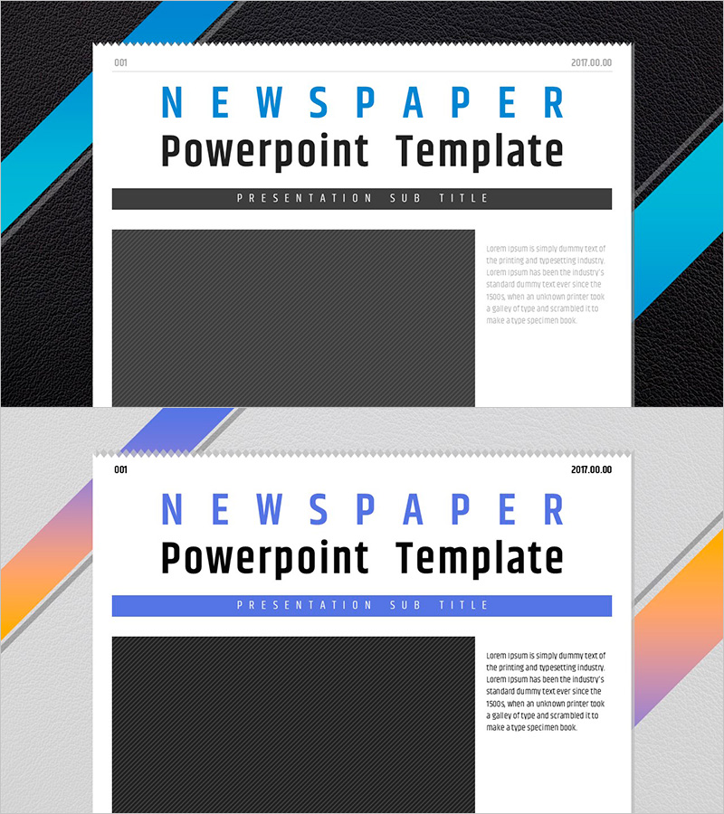 신문 와이드 파워포인트 템플릿 표지