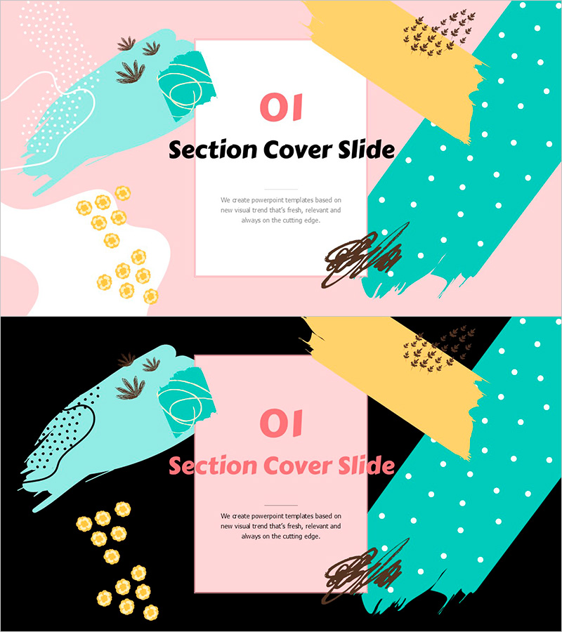 봄 파스텔 와이드 PPT 템플릿 간지 – 섹션 커버 슬라이드
