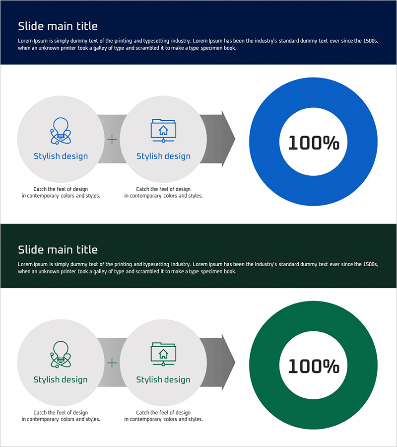 사업 서비스 차별화 전략을 위한 선형 다이어그램 슬라이드