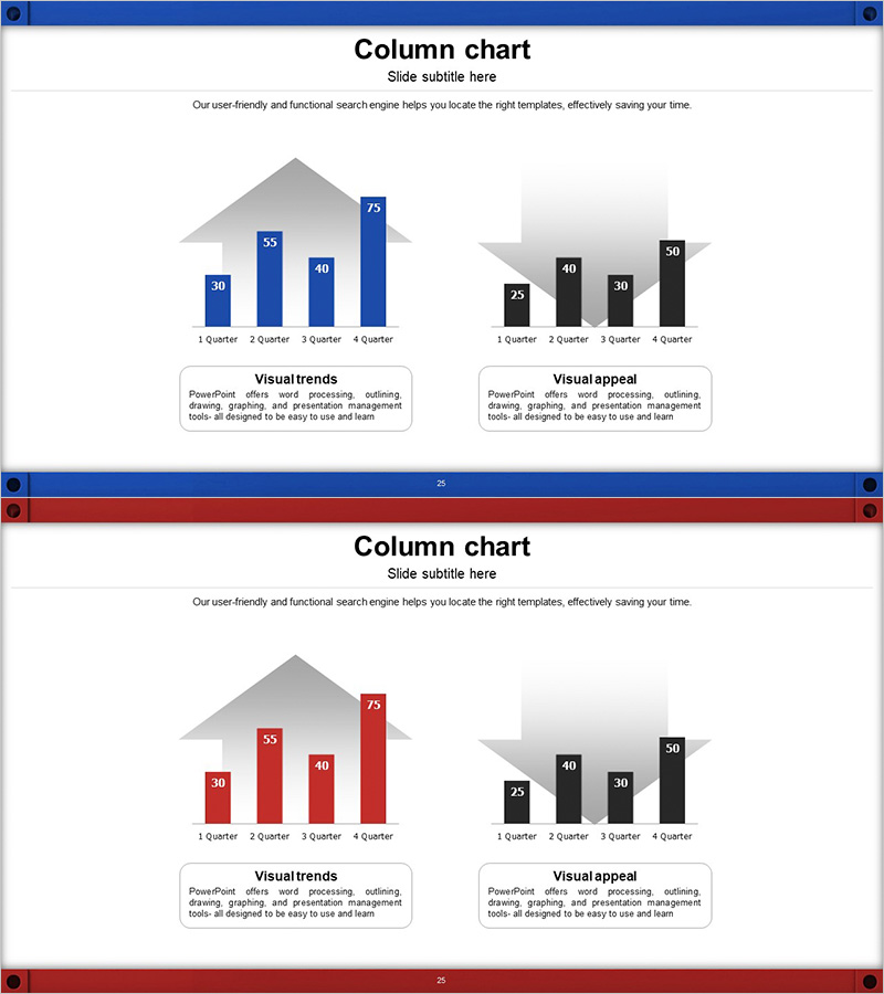 분기별 이중 세로 막대그래프 비교 – 시장 분석과 경쟁 우위