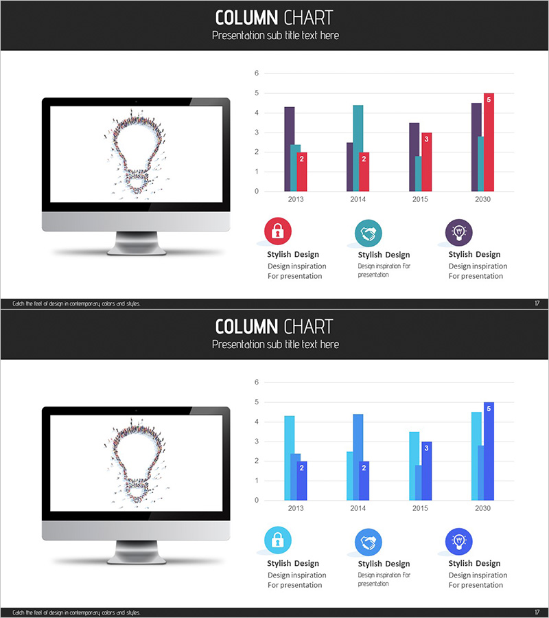 PC 목업 & 세로막대 묶음형 그래프