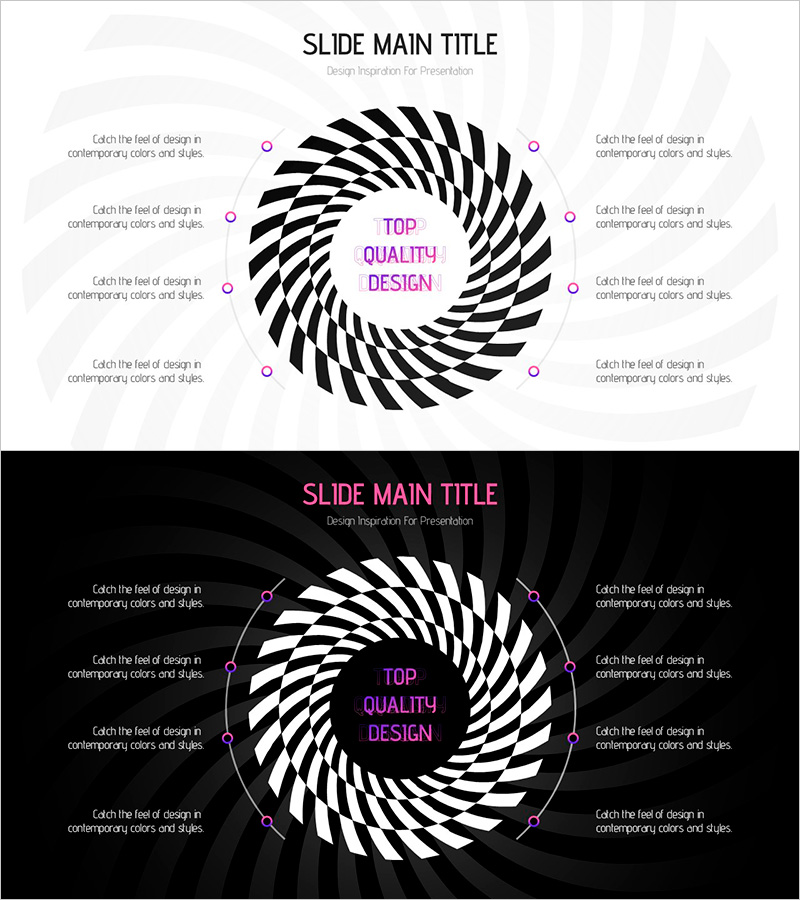 환상 와이드 프레젠테이션 원 다이어그램 – 제품 소개 및 비전