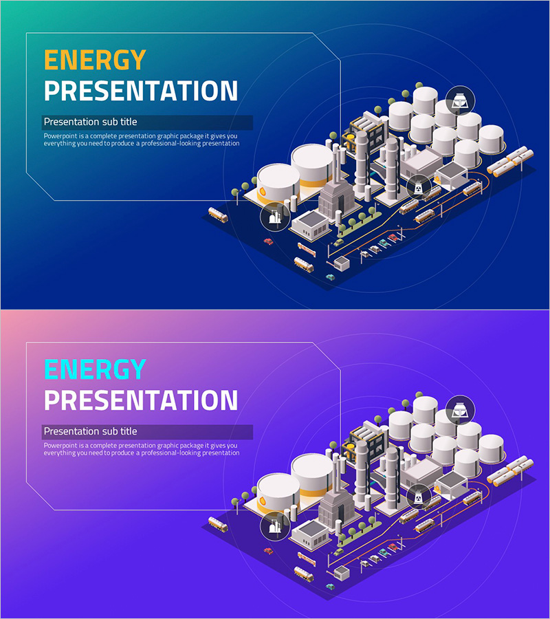 에너지 산업의 프레젠테이션 템플릿 - 전문적인 비주얼과 효율성