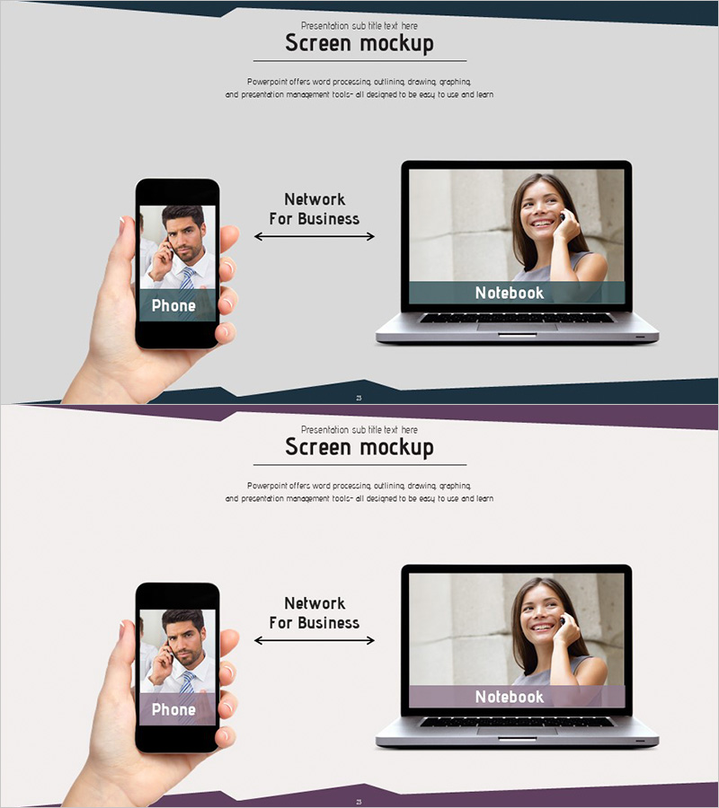 링거 모양 세분형 세로막대 그래프 – 비즈니스 네트워크