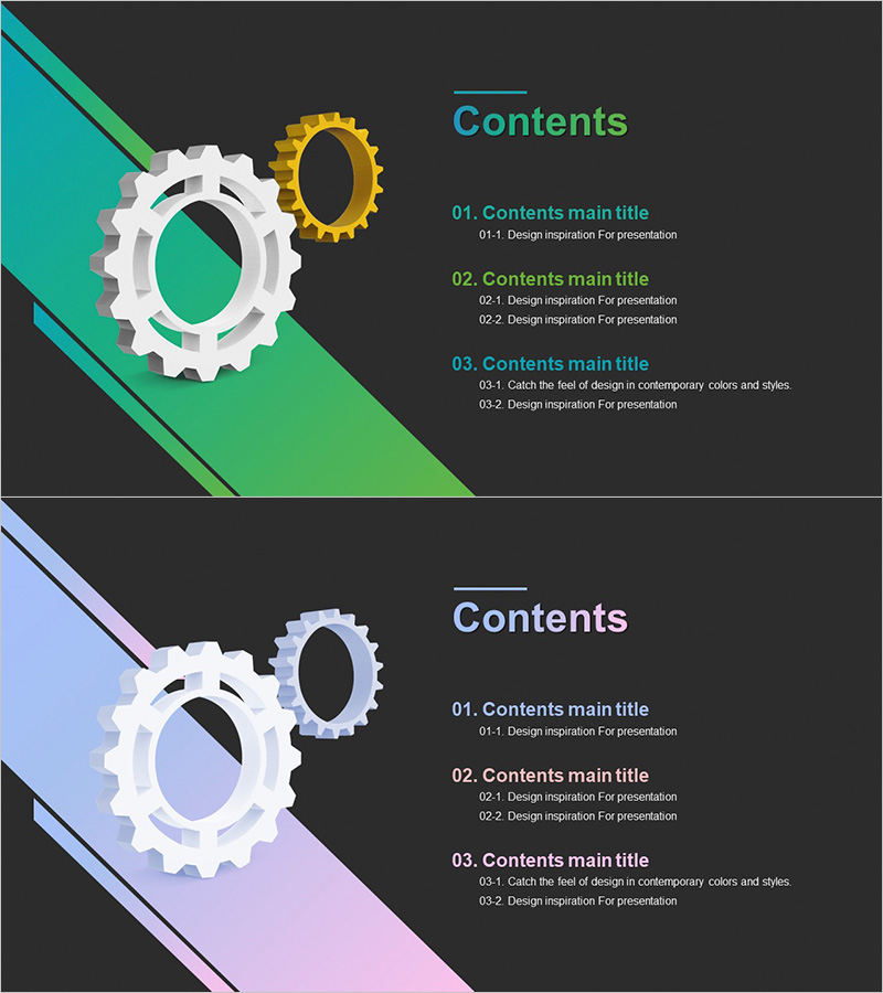 아이디어 전구 3D 템플릿 목차 – 창의적이고 현대적인 디자인