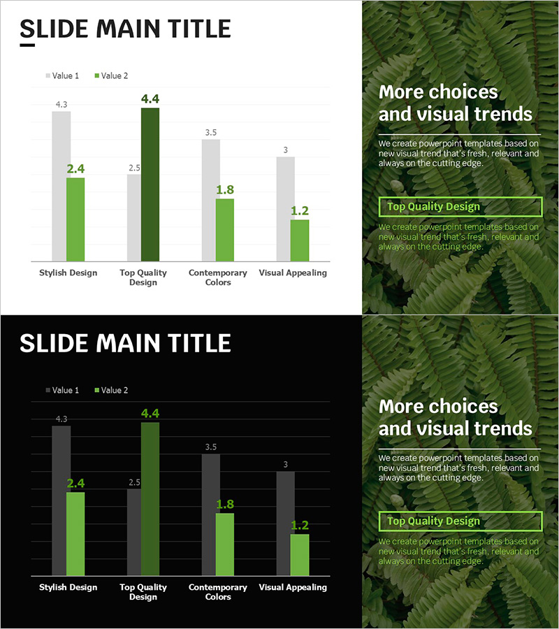 트렌드 컬러 와이드 템플릿 묶음형 차트