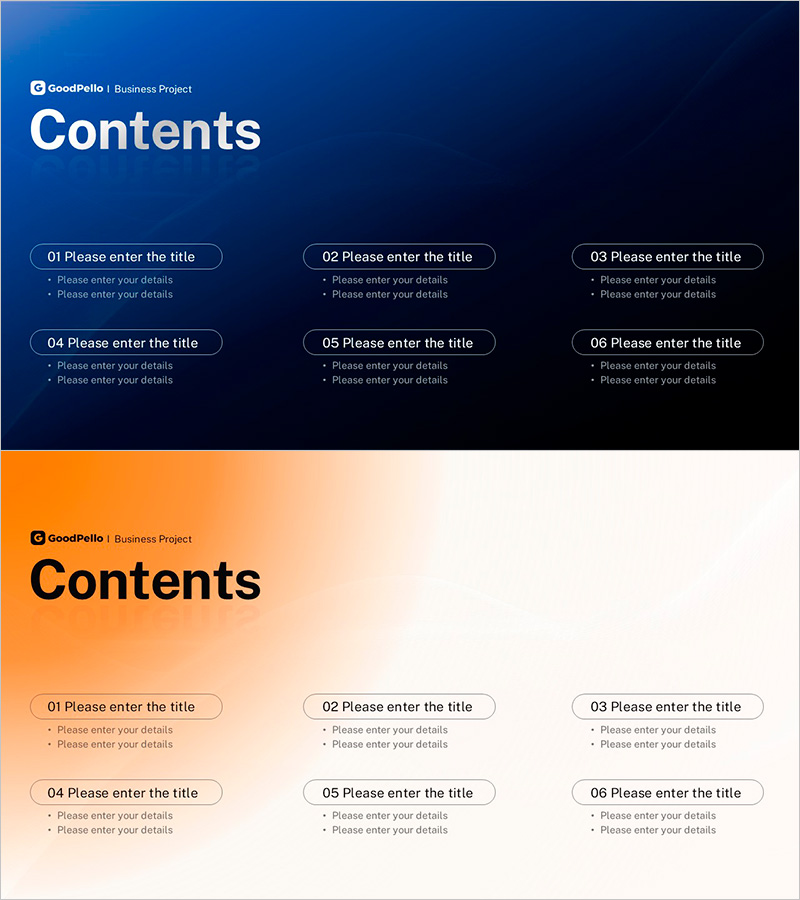 곡선형 깔끔한 목차 – 효과적인 정보 전달