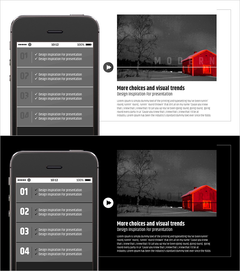 모던 와이드 파워포인트 템플릿 목업 – 효율적이고 현대적인 디자인