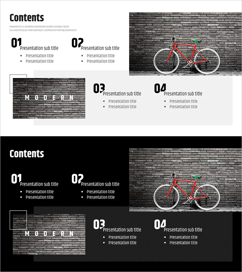모던 와이드 PPT 템플릿 목차