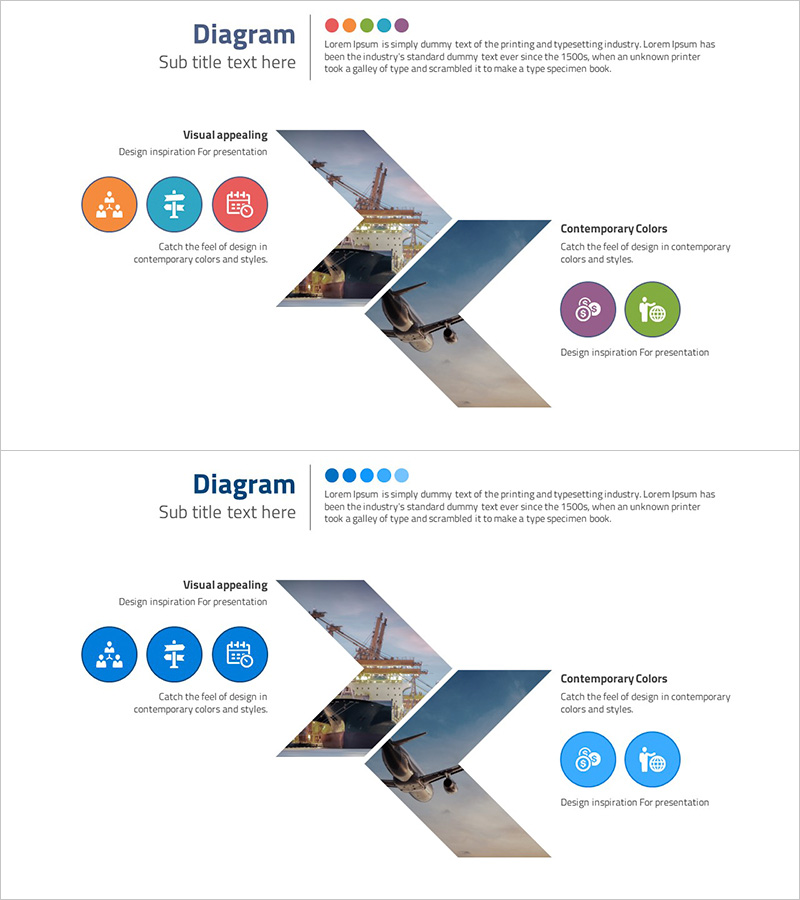 다방향 사업목표 설정 슬라이드 – 전략적 비전 및 마케팅 계획