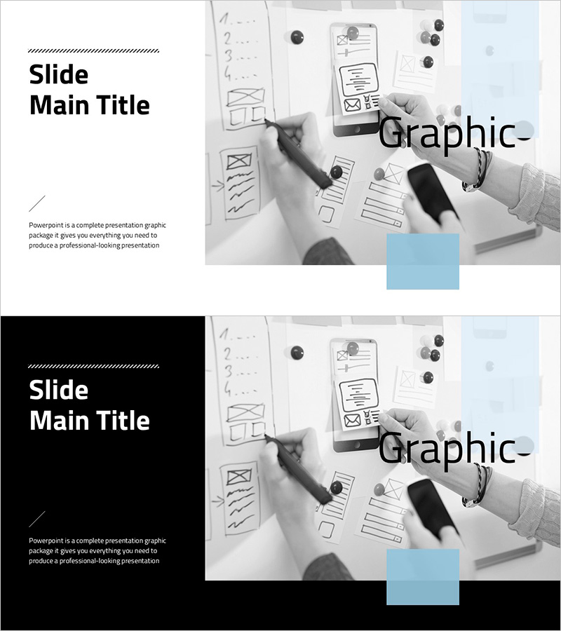 프리젠테이션 디자인을 위한 그래픽 슬라이드 템플릿
