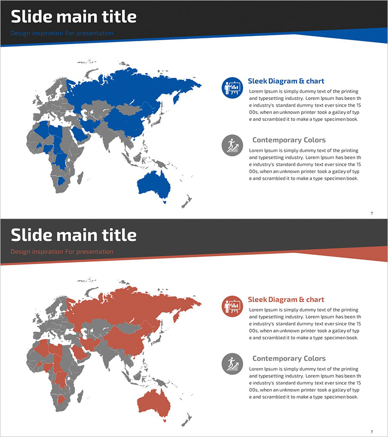 Target Country Business Goals Slide Template - Global Business Strategy